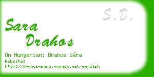sara drahos business card